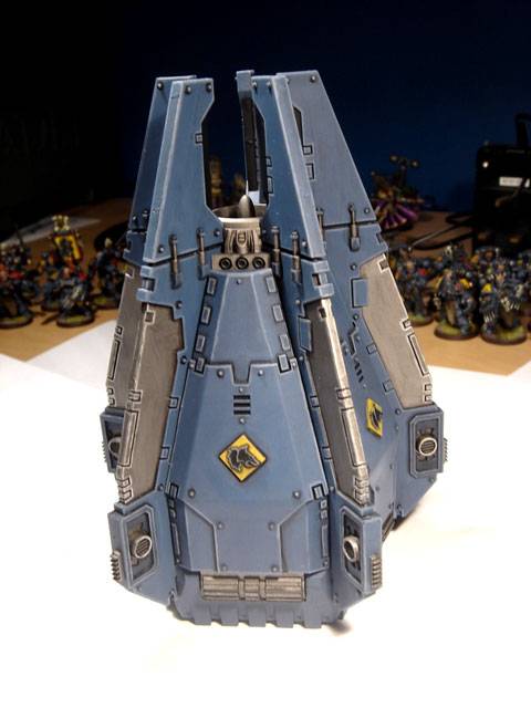  Capsula de Desembarco de los Marines Espaciales perteneciente a la caja Punta de Lanza de la serie Warhammer 40000 de Citadel. 