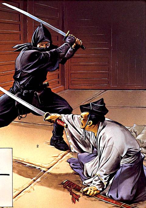 Ninjas asesinando al se&ntilde;or del Castillo