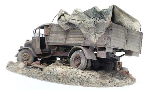 Diorama Opel Blitz Destrozado - Escala 1/35