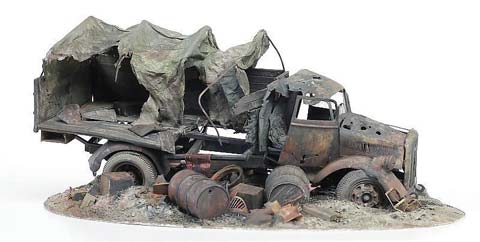 Diorama Opel Blitz Destrozado - Escala 1/35