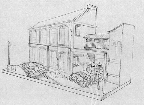 Diorama - Panico en la Fabrica. 