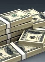 Recortable de Papel de fajos de billetes de cien dolares