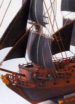 Recortable de papel o cartulina del Barco Pirata " La Perla Negra " del Capit&aacute;n  Jack Sparrow