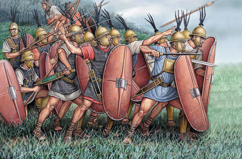 Proceso de ilustraci&oacute;n de la l&aacute;mina Romanos Republicanos