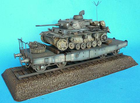 Vagon Plataforma SS y Pz.Bef.III Ausf K