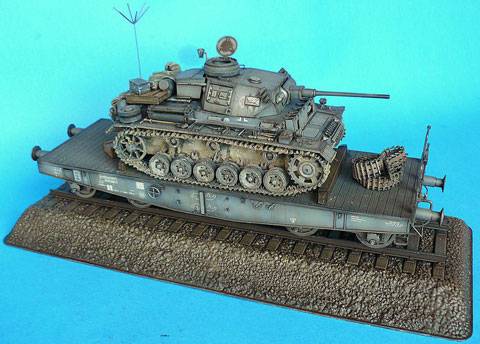 Vagon Plataforma SS y Pz.Bef.III Ausf K