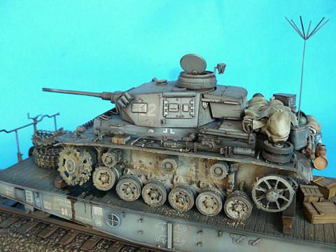 Vagon Plataforma SS y Pz.Bef.III Ausf K