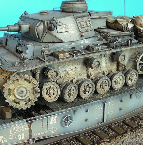 Vagon Plataforma SS y Pz.Bef.III Ausf K