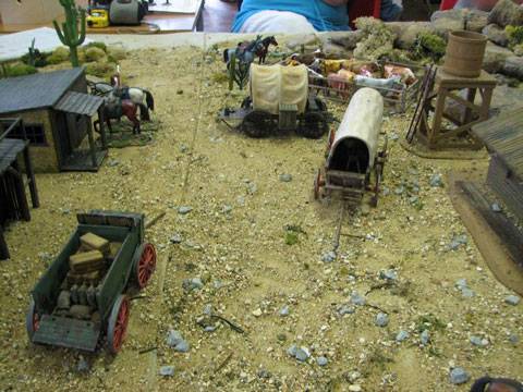 vEscaramuza de wargame en un Pueblo Minero del Oeste