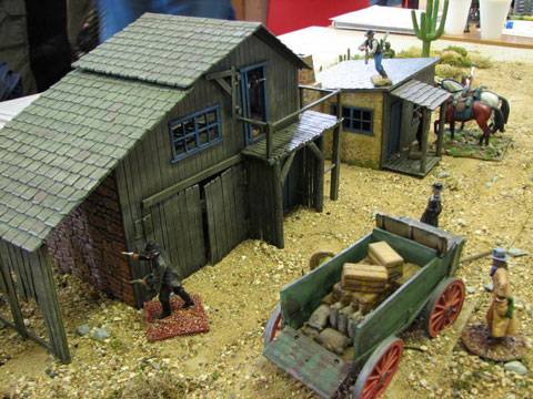 Escaramuza de wargame en un Pueblo Minero del Oeste