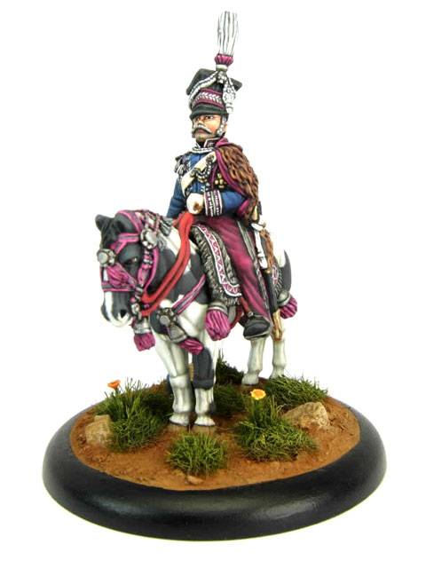 La miniatura representa a la figura del Pr&iacute;ncipe Josef Poniatowski montado a caballo en uniforme de media gala en combate.