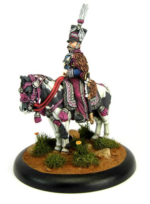 La miniatura representa a la figura del Pr&iacute;ncipe Josef Poniatowski montado a caballo en uniforme de media gala en combate.