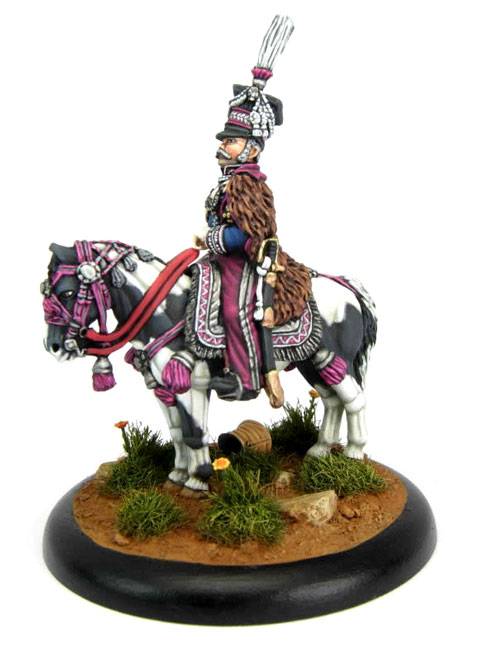 La miniatura representa a la figura del Pr&iacute;ncipe Josef Poniatowski montado a caballo en uniforme de media gala en combate.