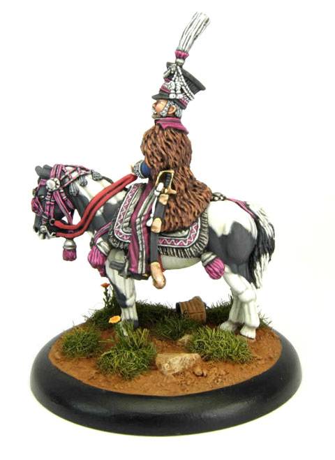 La miniatura representa a la figura del Pr&iacute;ncipe Josef Poniatowski montado a caballo en uniforme de media gala en combate.