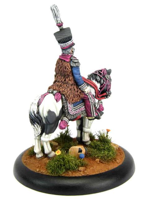 La miniatura representa a la figura del Pr&iacute;ncipe Josef Poniatowski montado a caballo en uniforme de media gala en combate.