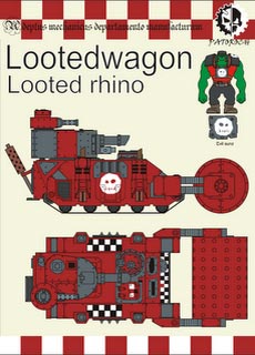 Looted Wagon - Looted Rhino - Recortable  Warhammer 40.000 - Escala 28mm.