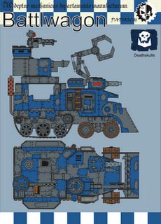 Battlewagon - Recortable  Warhammer 40.000 - Escala 28mm.