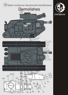 Leman Russ Demolisher - Recortable  Warhammer 40.000 - Escala 28mm.