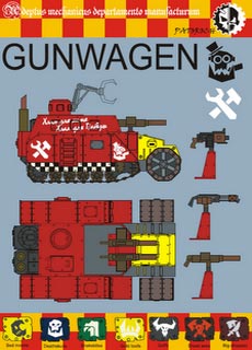 Horda de Gunwagons Orkos - Recortable  Warhammer 40.000 - Escala 28mm.