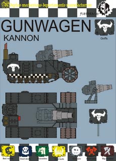 Horda de Gunwagons Orkos - Recortable  Warhammer 40.000 - Escala 28mm.