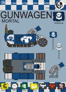 Horda de Gunwagons Orkos - Recortable  Warhammer 40.000 - Escala 28mm.