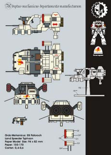 Land Speeder Typhoon - Recortable  Warhammer 40.000 - Escala 28mm.