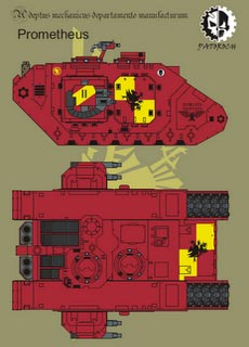 Land Raider Prometheus - Recortable  Warhammer 40.000 - Escala 28mm.