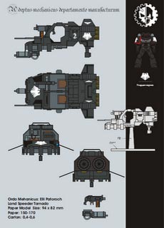 Land Speeder Tornado - Recortable  Warhammer 40.000 - Escala 28mm.