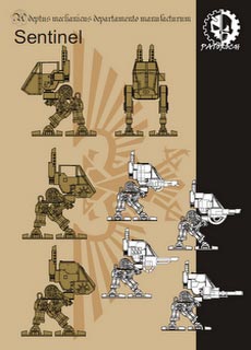 Sentinel - Recortable  Warhammer 40.000 - Escala 28mm.