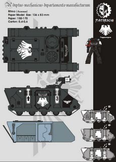 Rhino MkII - Recortable  Warhammer 40.000 - Escala 28mm.