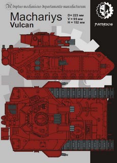 Machariys Vulcan - Recortable  Warhammer 40.000 - Escala 28mm.