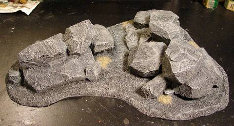 Modulos de Rocas para Wargames Pintados.