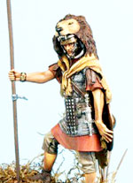  Figura de la casa de miniaturas Pegaso Models a escala de 75mm representando la figura de un Aquilifer romano en combate. 