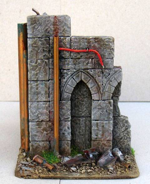 Magnificas ruinas de un edificio gotico para jugar con nuestras figuras de wargames