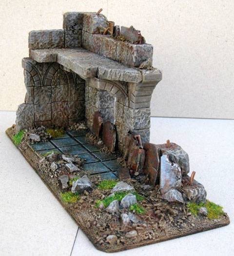 Magnificas ruinas de un edificio gotico para jugar con nuestras figuras de wargames