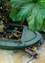 Diorama de un grupo de lanchas de asalto en busca de vietnamitas