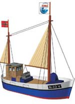 Recortable de Papel de un Barco Pesquero