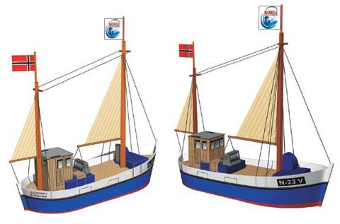 Recortable de Papel de un Barco Pesquero