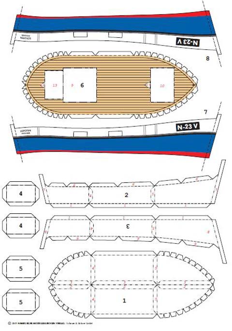 Recortable de Papel de un Barco Pesquero