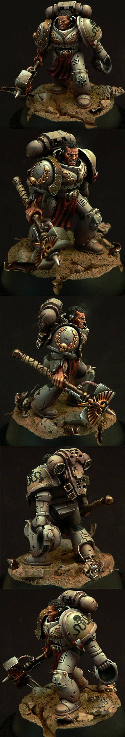 Figura para warhammer de un marine espacial a escala de 30 mm