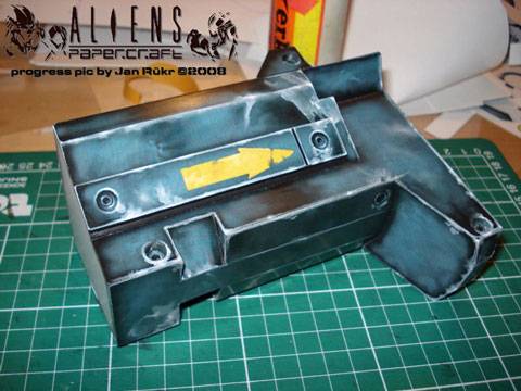Recortable de Papel del  Arma de Asalto de Starcraft , el Terran Marine Cannon a escala 1/1.