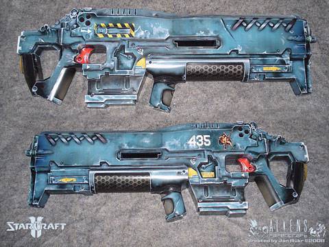 Recortable de Papel del  Arma de Asalto de Starcraft , el Terran Marine Cannon a escala 1/1.