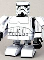 Recortable de papel o cartulina de un Storm Trooper en la versi&oacute;n infantil.