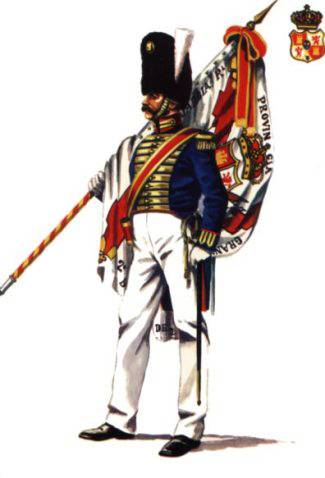 ABANDERADO RGTO. GRANADEROS GUARDIA REAL PROVINCIAL - 1825