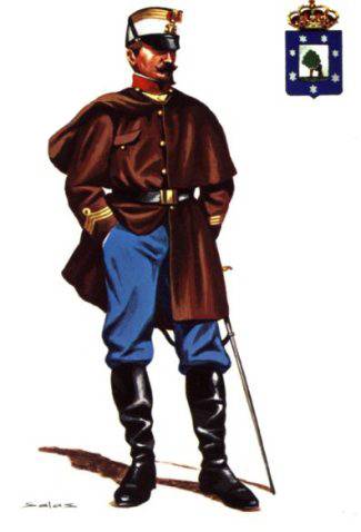 OFICIAL DEL RGTO. DE INFANTERIA DE LINEA RGTO. MADRID 2, EN TRAJE DE CAMPA&Ntilde;A - 1859