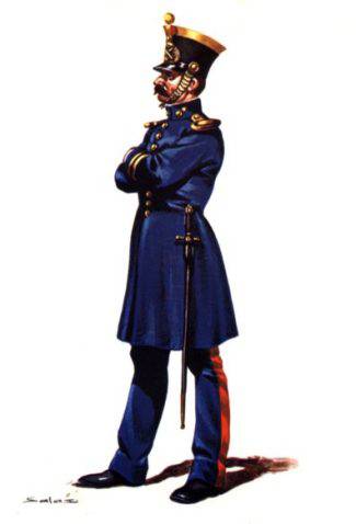 TENIENTE GENERAL DE ARTILLERIA A PIE TRAJE DE DIARIO - 1860