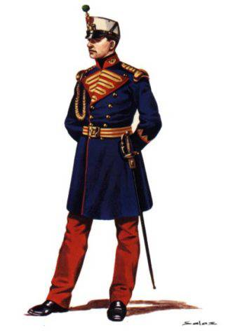 COLEGIO DE CADETES DE INFANTERIA CADETE DE GALA TRAJA DE PASEO- 1862