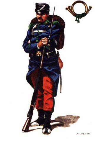 SOLDADO DE CAZADORES UNIFORME DE CAMPA&Ntilde;A DE INVIERNO - 1872