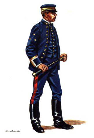 CAPITAN ARTILLERIA EN UNIFORME DE CUARTEL - 1873