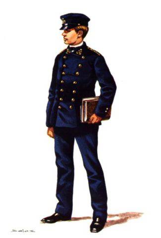GUARDIAMARINA, TRAJE DIARIO - 1884